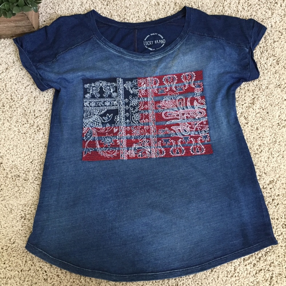 Lucky Brand Denim Colored Top! ๐ - Picture 1 of 6